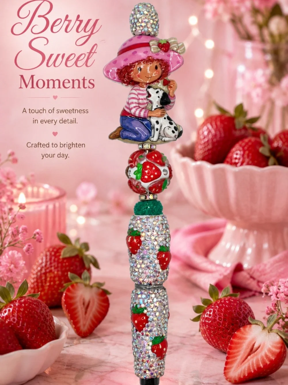 Strawberry Sweetheart Beaded Pen